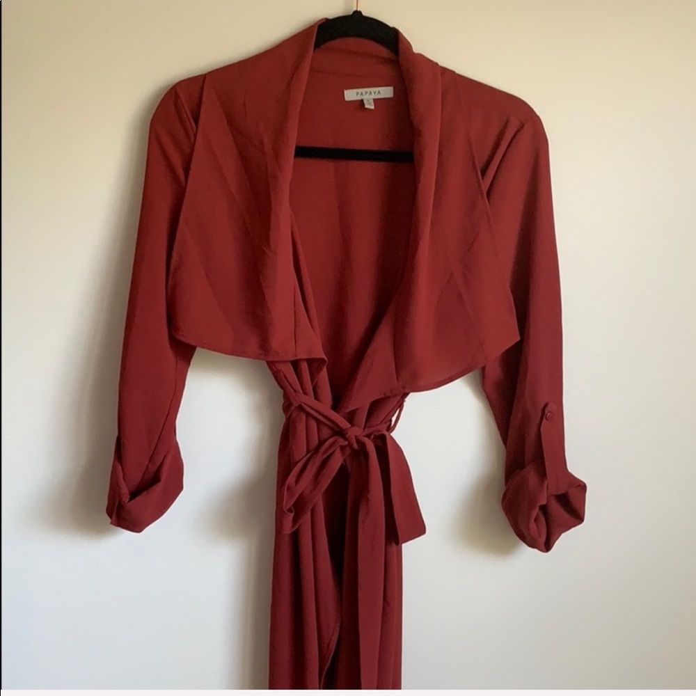 Light trench jacket w/ waist tie
